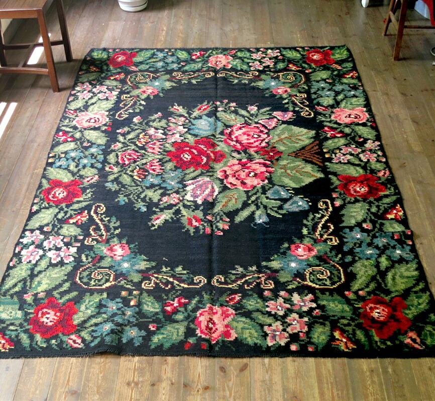 【15%OFFクーポン対象】オールドキリム モルダヴィア大型ルームサイズ246×168cm アンティークローズ