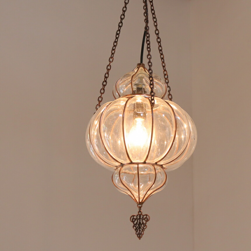 楽天市場】コロニアルスタイルガラスランプ 直径36cm 全長130.5cm