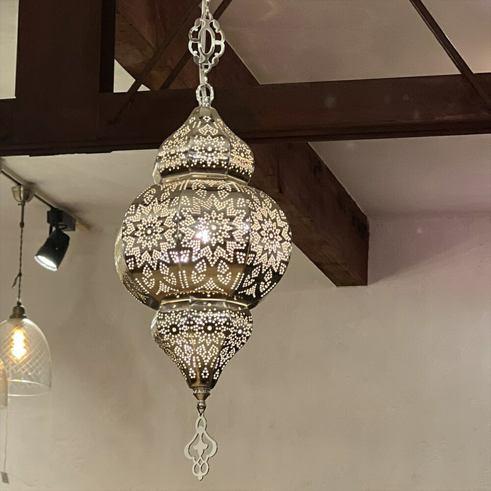 銅製 ハンドカットランプ 高さ約140cm 中東 ペルシャ・イスラム