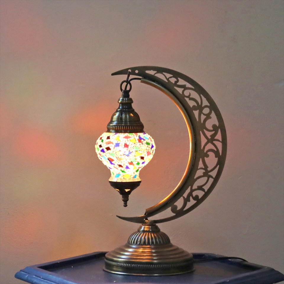 楽天市場】モザイクテーブルランプ 全高39cm 直径24cm カラフル