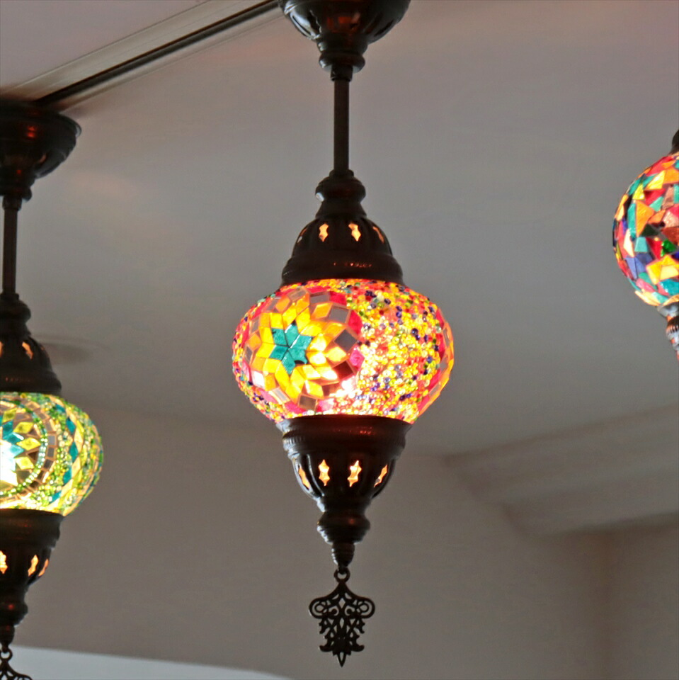 楽天市場】モザイクランプ トルコランプ 直径13cm 全高39cm カラフル