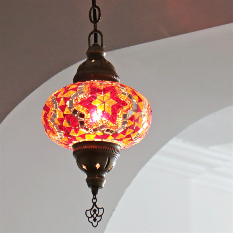 楽天市場】トルコランプ モザイクランプ ペンダントランプ 全高64cm
