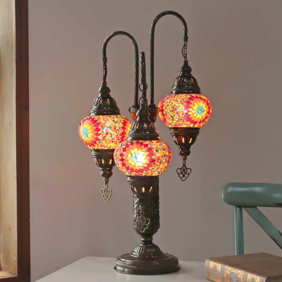 楽天市場】モザイクガラスランプシャンデリア 5灯 直径38cm 全高88cm