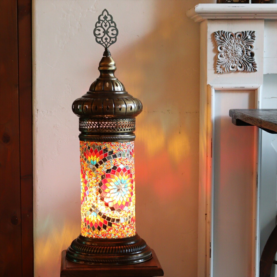 楽天市場】トルコランプ モザイクシャンデリアスタンドランプ 7灯 全高