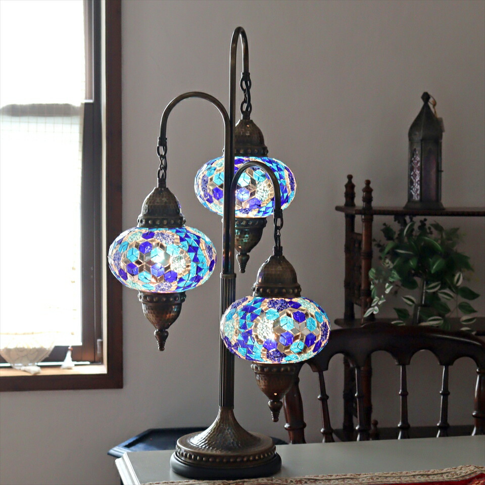 楽天市場】モザイクガラスランプシャンデリア 5灯 直径38cm 全高88cm