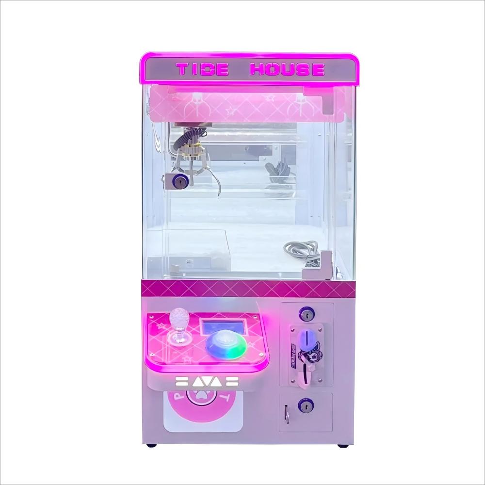 小型家用商用コイン式クレーンゲーム ミニぬいぐるみキャッチャー機 キャッチャー機 キッズ パーティ 子ども ゲーム ピンク|KimiStore