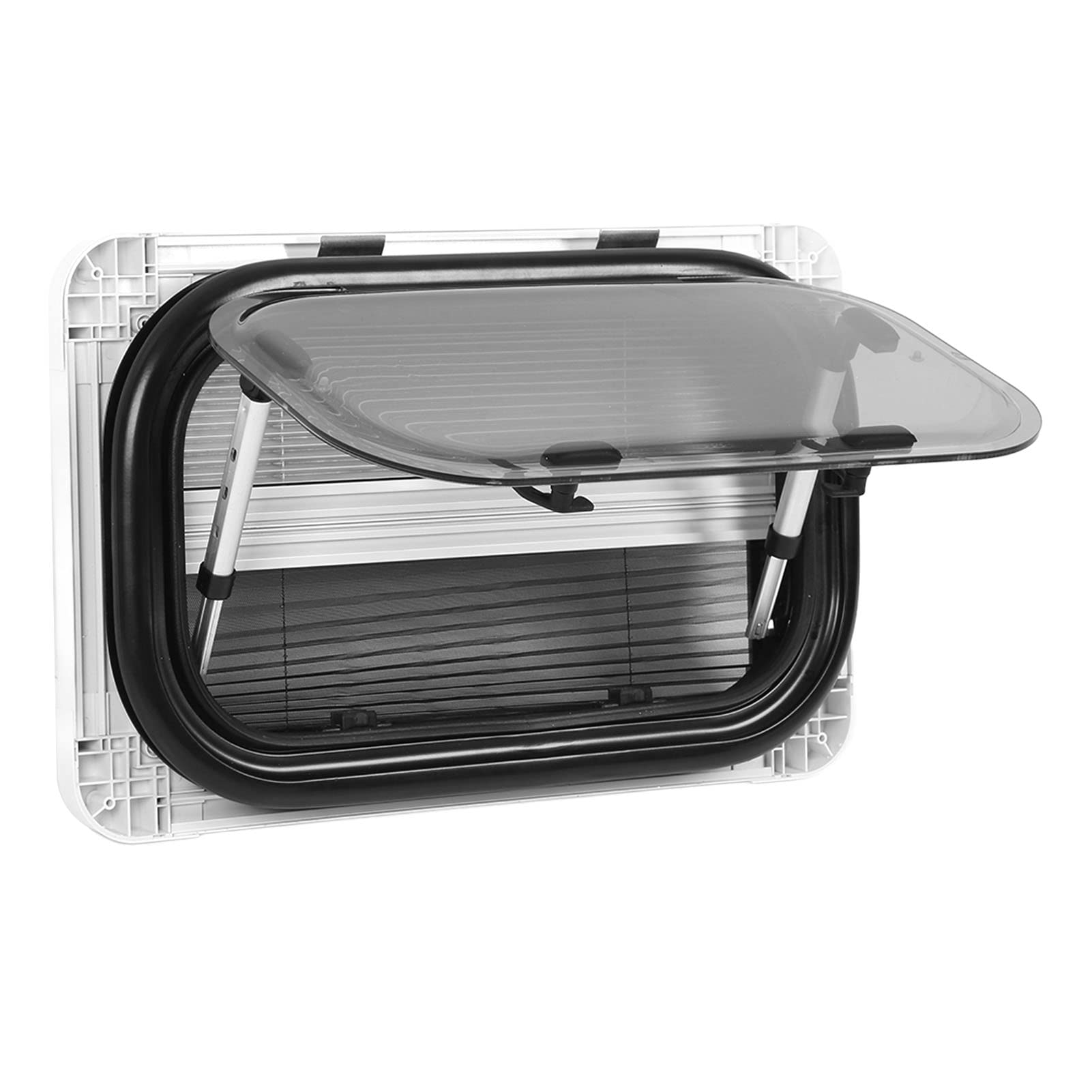 ウィンドウ 500 X 300mm UV 保護 RV 緊急ウィンドウ 75° 開口角プッシュアウト キャンピングカー ウィンドウの交換 サンシェードスクリーン付き キャラバン キャンピングカー トレーラー バン用