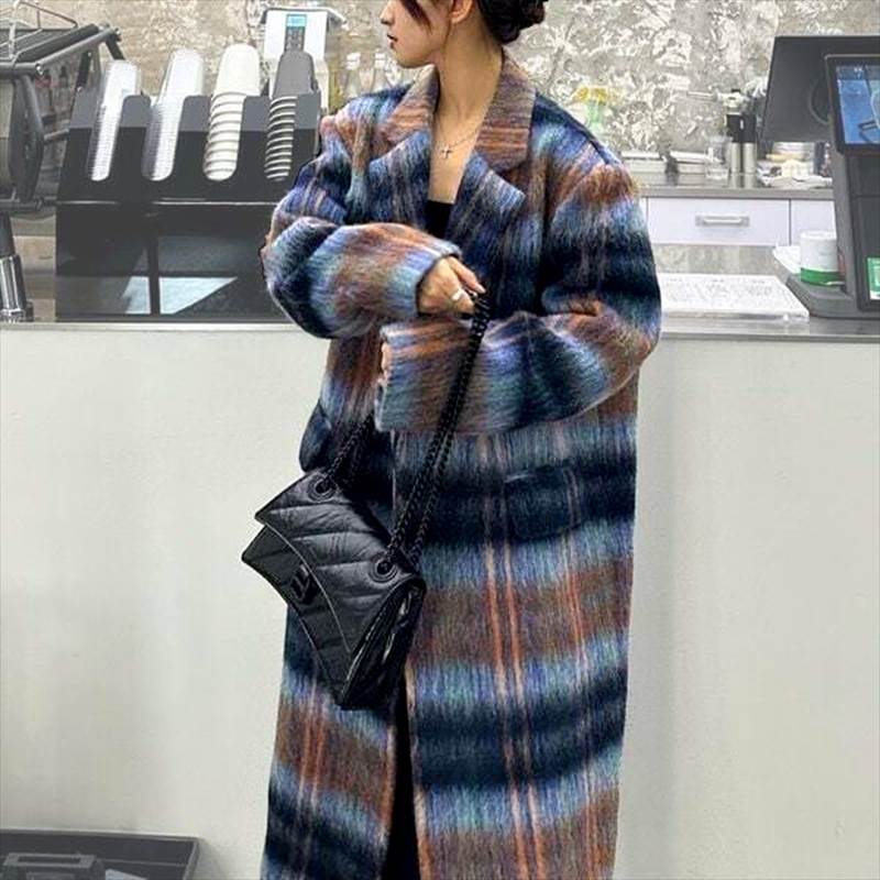 チェスターコート ストレート チェスター レディース 大人可愛い ロング 裏地付き バイカラー コート 長袖 ウール 上 フェミニン