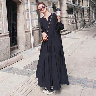 分かりやすい 心地好い ロング丈 レディース 好いたらしいめ 今めかしい ロングワンピ 袖あり ワンピ 長袖 女子らしい 衣装 好いたらしい