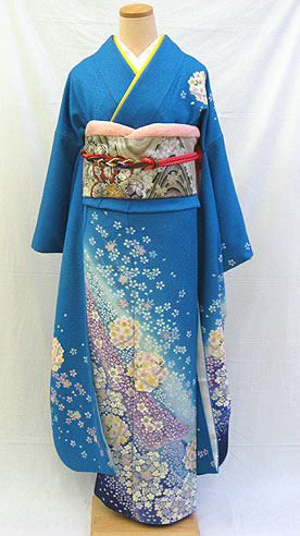 楽天市場】【レンタル 送料無料】 成人式 正絹振袖フルセット 「緑地に