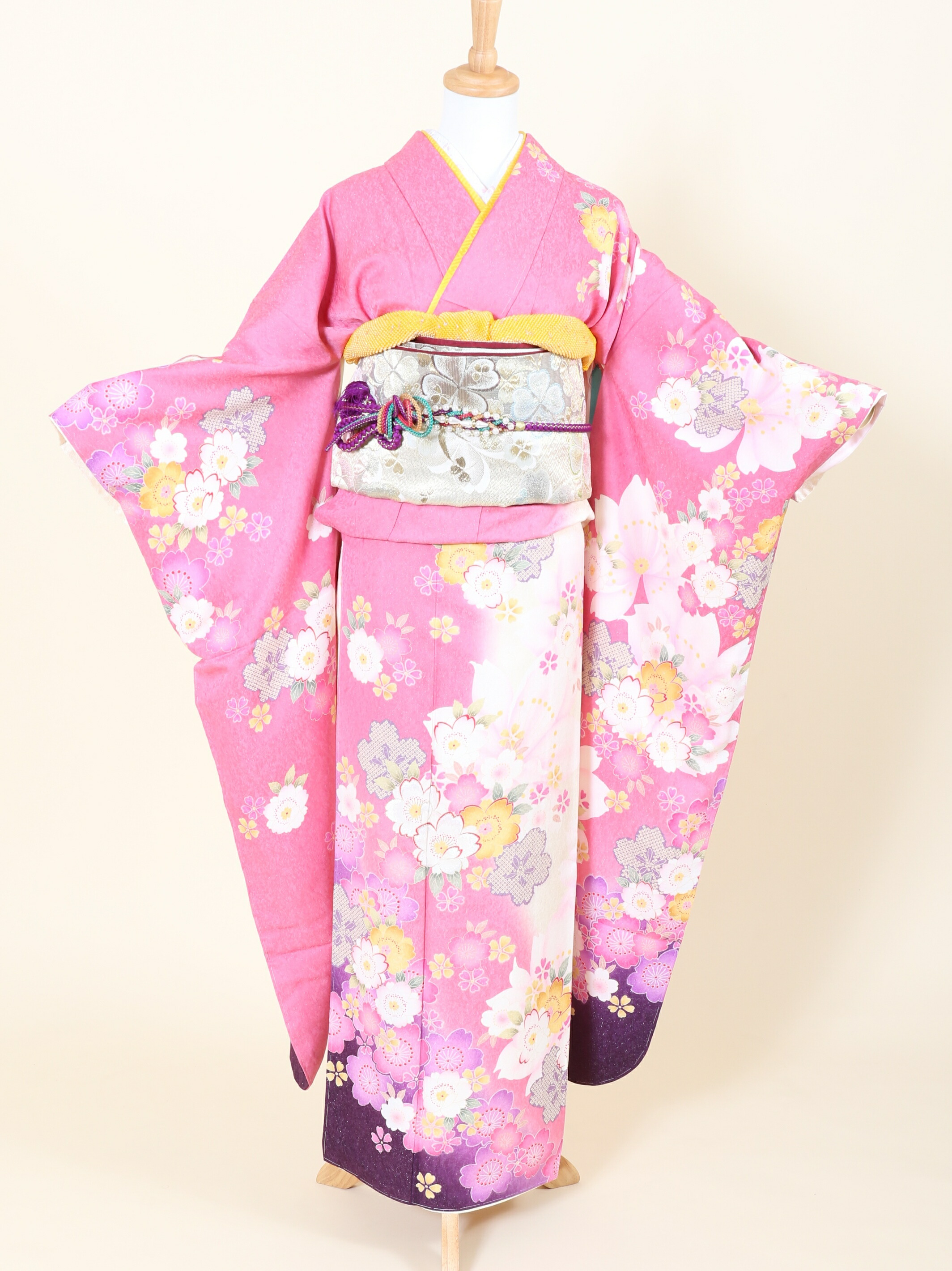 楽天市場】【レンタル 送料無料】 正絹振袖フルセット 「朱色地