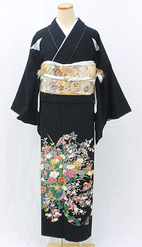 梅乃【090】正絹　黒留袖　フルセット　美品　作家　光峰　金通し　螺鈿　鳳凰 梅乃【091】正絹 黒留袖 フルセット 美品 鶴 飛び鶴 刺繍 金 作家 裄67