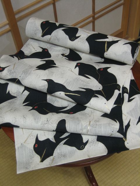 お買い求めしやすい価格 帯の誉田屋謹製 綿麻浴衣地 さぎからす ベージュ地に黒 誉田屋源兵衛 ゆかた 夏祭り 反物 送料無料 Smtb K Ky 別注 Munipacaran Gob Pe