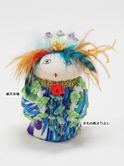 楽天市場】正絹古布の縮緬細工 狐の嫁入り(台付き)【正絹古布】【縮緬