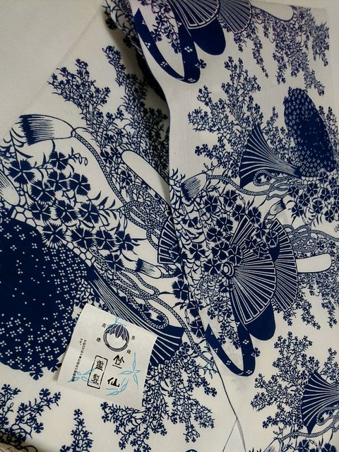 楽天市場】竺仙鑑製浴衣地 かげろう地染ゆかた 注染染め 朝顔 ライト