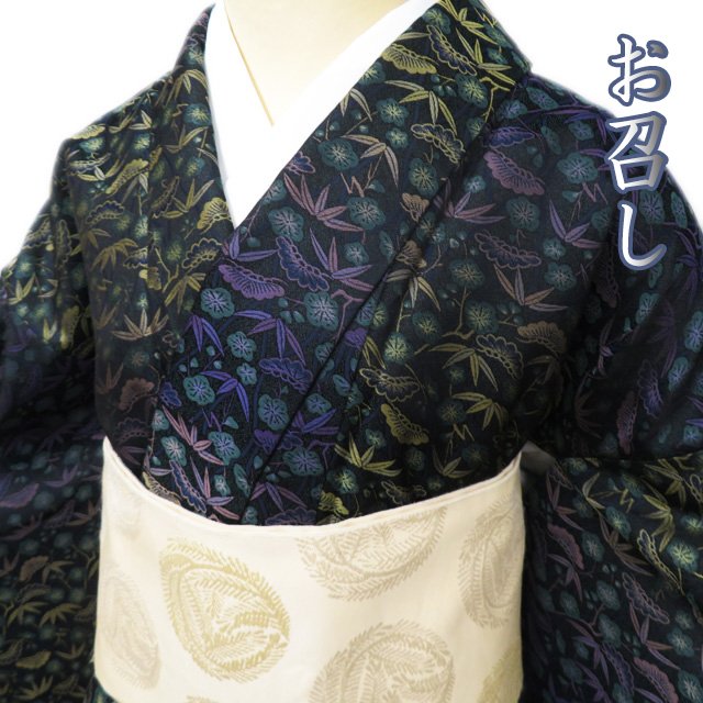 夏単衣 正絹 縦縞 トールサイズ お召 着物 A3141 夏単衣 正絹 縦縞 トールサイズ お召 着物 A3141 - メルカリ