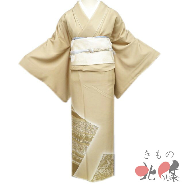 【 中古 】 色留袖 リサイクル着物 正絹 袷 紋付 一つ紋 作家物 落款 花の図 楊梅色 多色 金 身丈166.5cm 裄69.5cm L トール A1300-5 [和服 結婚式 披露宴 親族衣装 式典 きもの kimono 送料無料 きもの北條]