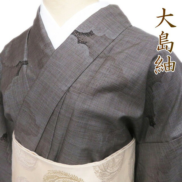 ＼ FINAL PRICE ／ 【 中古 】 大島紬 雲模様 リサイクル着物 焦茶色 丈161cm 裄66.5cm Mサイズ 個性あるカジュアルスタイル A763-7 [ 正絹 袷 紬 着物 中古 アウトレット 送料無料 きもの北條]｜特選リサイクル着物　きもの北條 10,278円