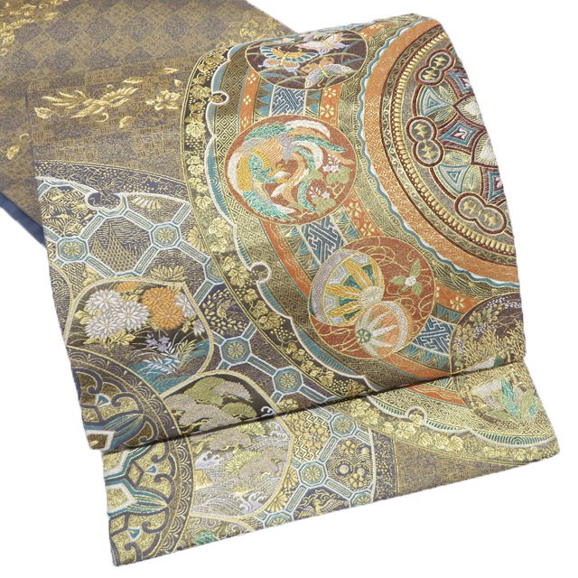【 中古 】 袋帯 リサイクル 正絹 フォーマル 仕立て上がり 六通 花鳥の図 箔糸 多色 金 A1248-7 [結婚式 お宮参り 七五三 式典 お茶会 お茶席 茶道 利休忌 送料無料 きもの北條]｜特選リサイクル着物　きもの北條 13,490円
