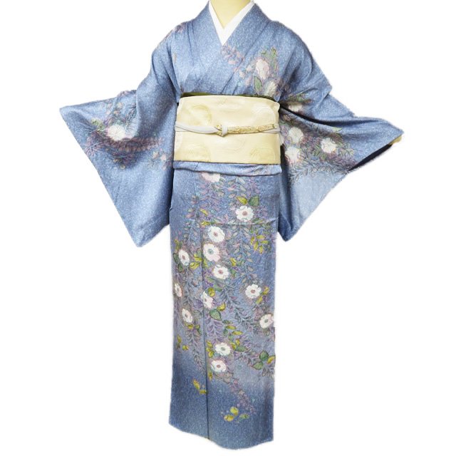 訪問着 着物 中古 正絹 単衣 落款 身丈169cm  L トール A915-3 訪問着 着物 中古 正絹 単衣 落款 身丈169cm L トール A915-3