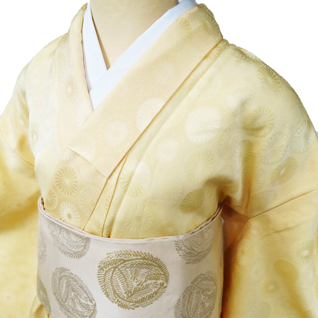 小紋 着物 中古 正絹 袷 カジュアル 作家物 落款 桐と芝草模様 黒色 多色 身丈155cm 裄66cm SA ワイド きもの北條 A1134-4 小紋 着物 中古 正絹 袷 カジュアル 作家物 落款 桐と芝草模様 黒色 多