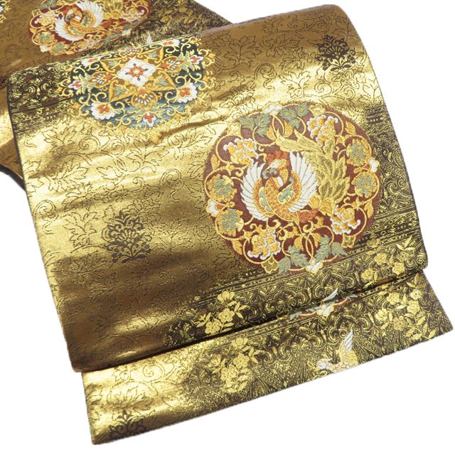 袋帯 中古 リサイクル 正絹 フォーマル 仕立て上がり 六通 花模様 龍 鳳凰 箔糸 紫鼠色 黒紅色 多色 金 きもの北條 A1295-15 楽天市場】【 中古 】 袋帯 リサイクル 正絹 フォーマル 仕立て上がり