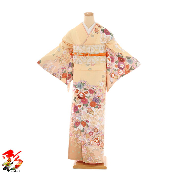 【レンタル】【黄色】 訪問着 フルセット レンタル (身長153cm～163cm位) M L 七五三 卒業式 卒園式 母親 着物レンタル HL 結婚式 お宮参り 入学式 入園式 お茶会 ママ 着物 往復送料無料 新品足袋プレゼント hmg-105 黄色｜着物レンタルand販売　彩 11,396円