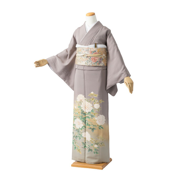 【レンタル】【色留袖】【卒業式】【正絹】 『牡丹の美』izumo_i_it0810　正絹　結婚式　貸衣装　色留袖レンタル　着物　母親　着物レンタル　フルセット　留袖レンタル　レンタル衣装　女性　【往復送料無料】【新品足袋プレゼント】