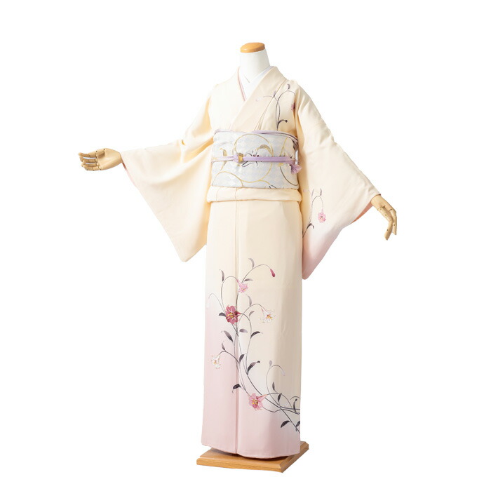 【レンタル】【訪問着】【ゆったりサイズ】【卒業式】【正絹】SEIKO亜麻izumo_i_h1500＜br /＞【フルセット レンタル】(身長155cm～165cm位) M L＜br /＞七五三 入学式 入園 卒業式 卒園式 お正月 結婚式 訪問着レンタル＜br /＞【往復送料無料】新品足袋プレゼント