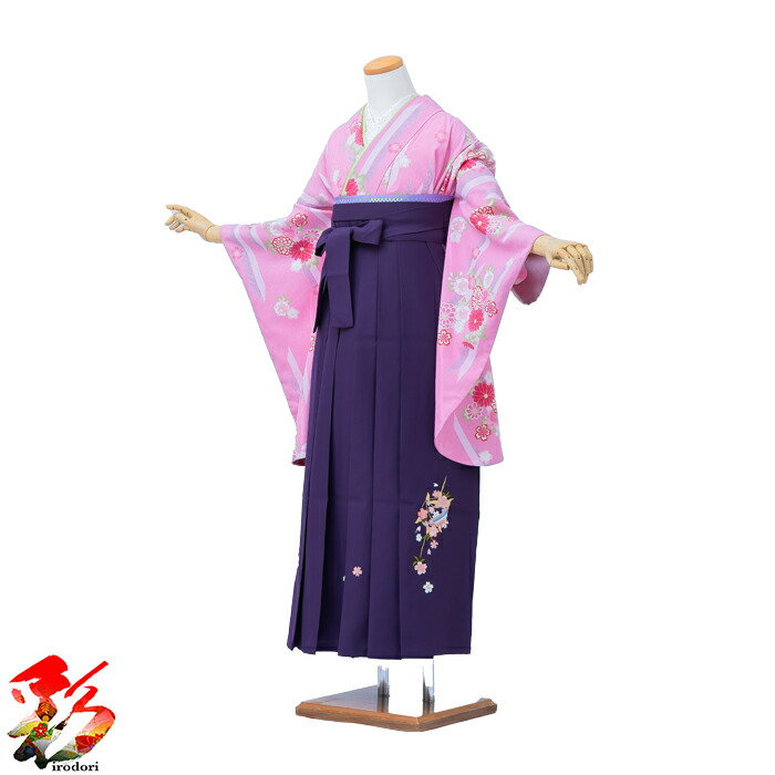 【レンタル】ピンク/紫 izumo-s1704 卒業式 袴 ２尺袖 着物 袴セットレンタル （身長156cm～167cm位） 卒業式 袴 レンタル フルセット 大学 専門学校 【往復送料無料】レンタル期間４泊５日