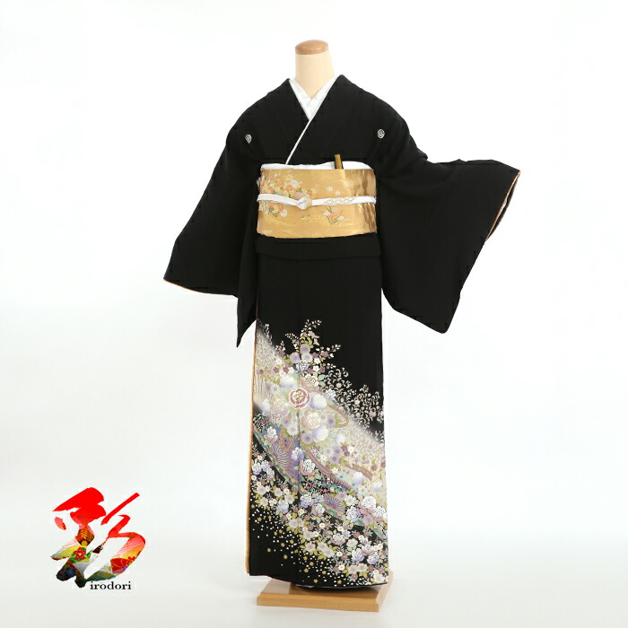 黒留袖 銀に斜 小花 女性和服 桂由美 ts-01 貸衣裳 結婚式