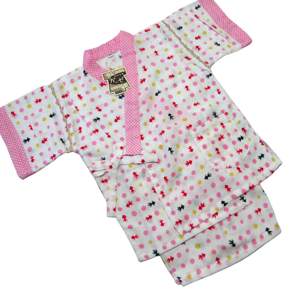 Oshare Kimono Iroha The Pretty Stylish Kids Baby Who Shows Cute Cloth For 子供用甚平二重 Gauze 90cm Around 3 Years Old Rakuten Global Market