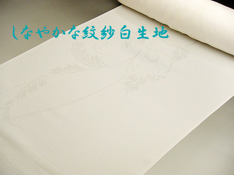 【 6月は 尖んがり10倍！！】 白出どころ 紋紗 紗 紋設計 色無地 無地染 単衣 夏お召しもの 正絹 絹 男女兼用 道行厚地の外套 単衣羽織 紗羽織 長襦袢 お召しもの 出どころ 織り地 お召しもの 着物 着飾る用 着尺 新品 未仕立てもの