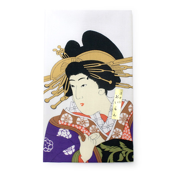 手ぬぐい 手拭い 花魁柄 ロングサイズ 和 弁当包み おいらん コットン エコバック 浮世絵手拭 綿 100cm 35cm