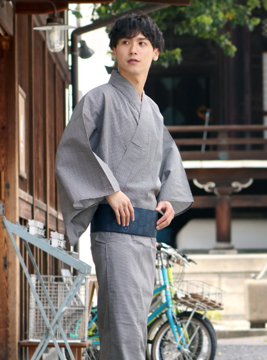 浴衣 メンズ 単品 黒鱗柄 22 グレー地 M 男性浴衣 上質 紳士 Ll 男性 花火大会 シンプル おしゃれ 夏祭り 155 185cm L Ekオラ