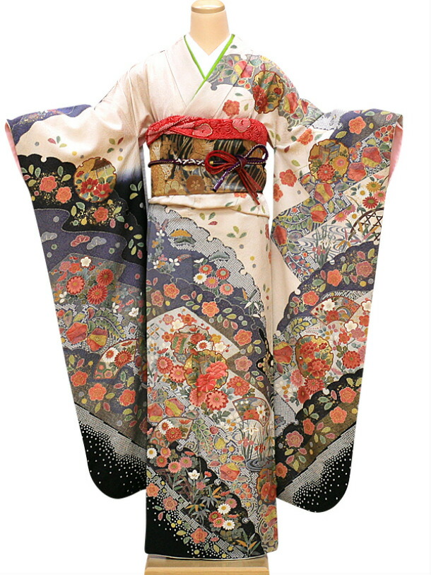 【レンタル】上品モダン白地にポイント刺繍44 振袖 成人式 結納 結婚式 およばれ 貸衣装 正絹 古典 前撮り かわいい モダン 往復送料無料 フルセット 着物レンタル 女性和服 ふりそで れんたる せいじんしき 人気 振り袖 成人式レンタル 卒業式 着物 】