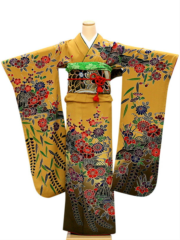 楽天市場 レンタル 振袖 レンタル 成人式 着物 セット およばれ 結納 結婚式 パーティ 成人式 レンタル衣装楽天市場店 からし紅型 ネットで 着物レンタル京都屋