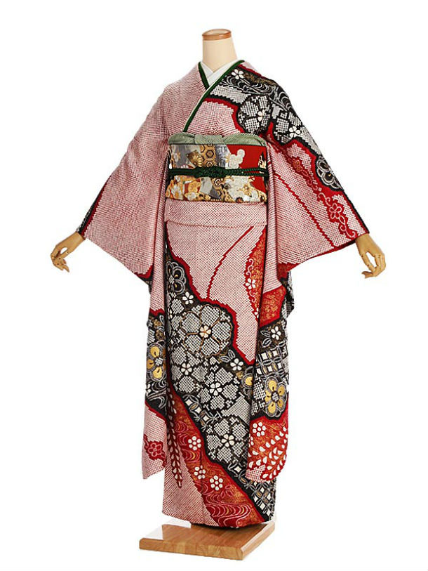10%OFF】 振袖セット 40 成人式 NO 正絹♥:.古典個性派モダン豪華