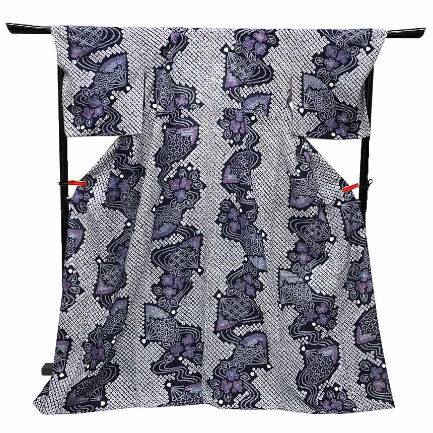 滅多に無い 京やY011 浴衣 ゆかた YUKATA 壱価値づける上のオトナうしろ帯の浴衣 本絞り トール大きさ 広広とした大きさ 身幅大 裄長め 大きな大きさ 御前上等絞りの浴衣  有松絞り 有松鳴海絞 言い慣わし芸術 本絞り染め 綿  有松 鳴海絞り 手縫い 御前上等浴衣  夏お召しもの 仕立てもの売り上げ金 美品 中古