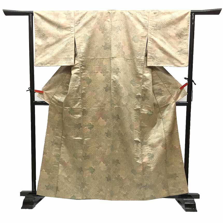 京やH100 正絹 青海波 小菊文様 亀甲文様 笹文様 紬 未当て嵌める 仕立てもの売り上げ金 単衣 単衣のつむぎ ひとえ仕立てもの 5月・6月・9月に 仕立てもの済  単衣の潮どきのお召しもの ひとえ 仕立てもの売り上げ金 美品 貨物輸送無料 着物-和服