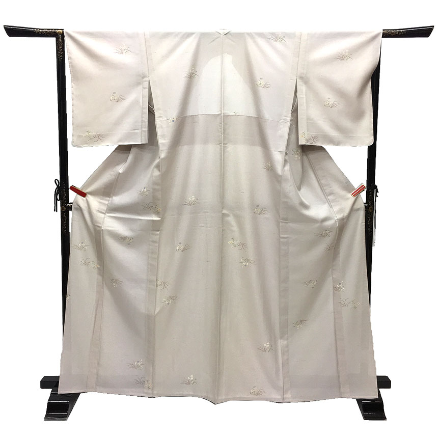 京やI533 正絹 夏御召しもの 牛首紬 紗【発祥地牛首紬】 製織：白山細工所 白山細工所謹製 手挽き糸 夏牛首 夏の紬 夏御召しもの 紗紬 お墨付き布切れお墨付き 石川県牛首紬生み出すこと生い育つ一緒になる一体化 単衣仕立てもの 腰掛け心積もり付き添い人 証紙有 付け紙付き添い人 盛夏から単衣の潮どきにも 5月6月7月8月9月 仕立てもの上がり未当て嵌める
