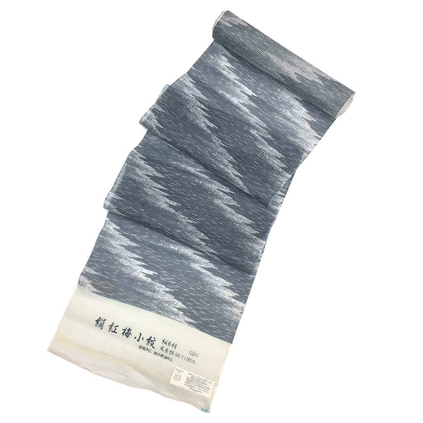 セール 送料無料　京や　N093　夏着物 単衣 生地 夏用 夏物夏物 着物 反物 絹紅梅 高級 大人の夏きもの 日本製　小紋　絹紅梅　　格子　絹×綿　霞文様　夏の着物　浴衣地　浴衣の反物　単衣用　リサイクル着物【未仕立て】【新古品】【未使用】【中古】
