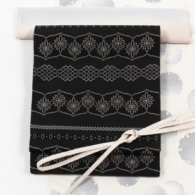 袋帯 モダン 曲線 ニュアンス 正絹 六通 黒地 Q815 袋帯 モダン 曲線 ニュアンス 正絹 六通 黒地 Q815 袋帯 モダン 曲線