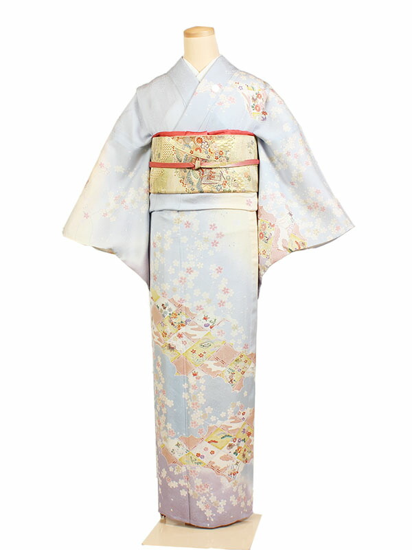 レンタル 訪問着 単衣 夏物 身長：155～165cm 正絹 グレー系 母親 着物 結婚式 お宮参り as-0048｜京都 きものれんたる京商