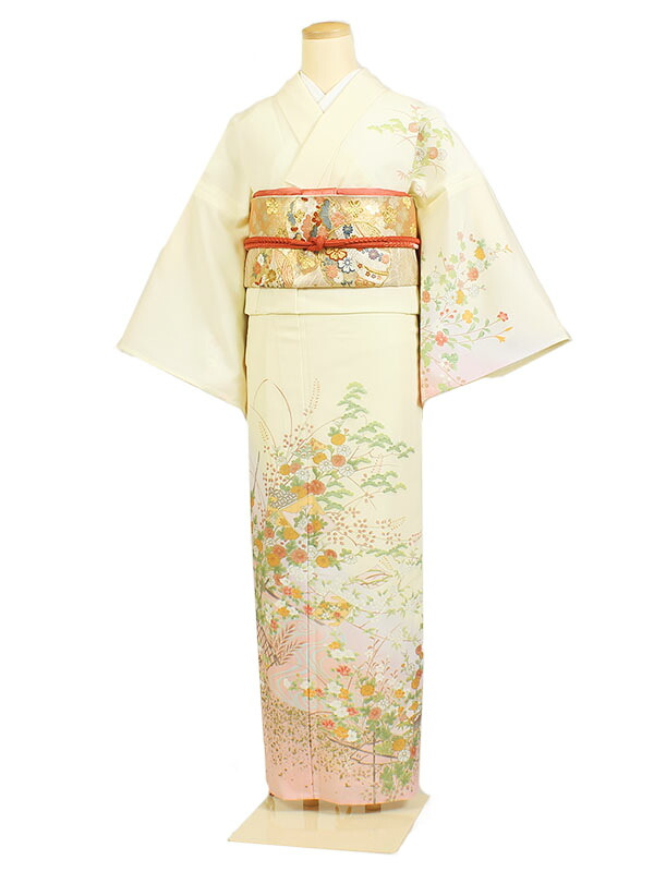 レンタル 訪問着 単衣 夏物 身長：150～160cm 黄系 母親 着物 結婚式 お宮参り as-0049 6,958円