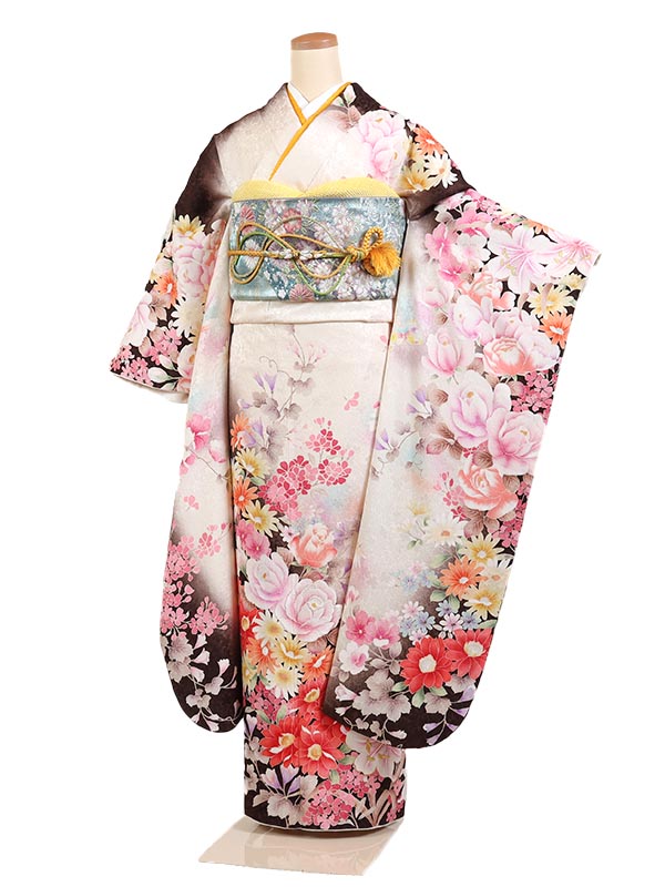 楽天市場】【レンタル】【成人式振袖レンタル 白系 蝶・四季草花