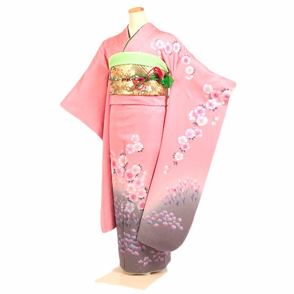 【レンタル】【振袖レンタル ピンク系 桜など】正絹 振袖 レンタル フルセット ふりそで 振袖セット レンタル振袖 振り袖 結婚式 披露宴 親族 卒業式 パーティー 結納 着物レンタル 貸衣装 女性 和服 安い かわいい 小さいサイズ 往復送料無料 f276