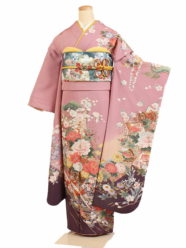 定番のお歳暮 振袖フルセット❤️可愛いピンクにお花金彩キラキラキラ可愛い振袖✨正絹フルセット - 振袖 - alrc.asia