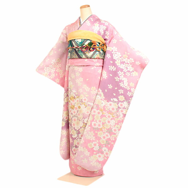 【賃借】【成年者式振袖賃借・さくら色系】振袖｜新品足袋差し上げ物｜振袖 賃借｜振袖フルセット｜ふりそで｜賃借 振袖｜振り袖｜furisode｜成年者式｜成年者式 振袖｜成年者式 賃借｜御召しもの賃借｜貸御召しもの｜往復貨物輸送無料｜f305s
