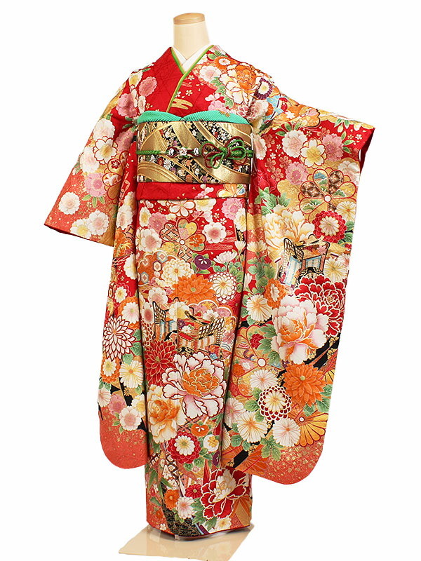振袖 正絹 ちりめん 黒 Kansai 山本寛斎 カンサイ 枝垂れ桜 乱菊 桜 振袖 正絹 ちりめん 黒 Kansai 山本寛斎 カンサイ 枝垂れ桜 乱菊 桜